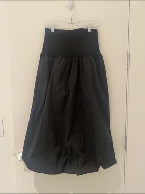 Emerson Lang Long Bubble Skirt With High Elastic Waist Band Black M